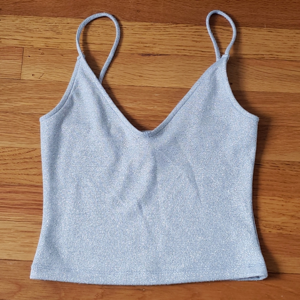 Sparkly Silver Tank Top